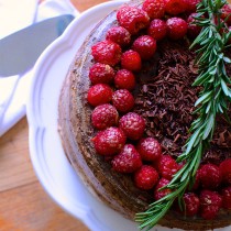 Gluten-Free Triple Layer Dark Chocolate Raspberry Cheesecake