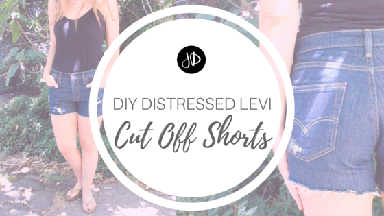 DIY Distressed Levi Cut Off Shorts